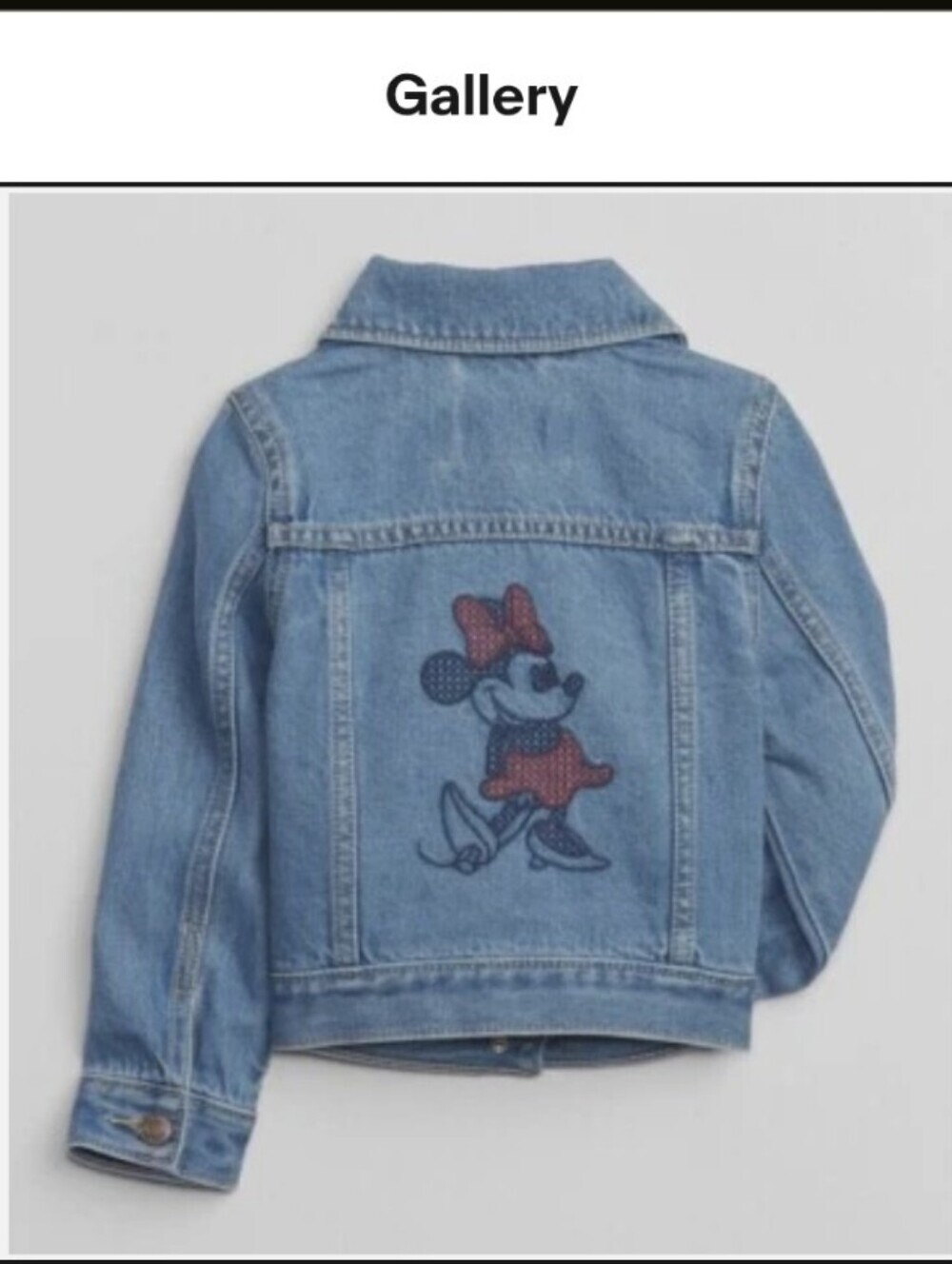 Gap Kids X Disney Minnie Mouse Blue Denim Icon Jacket Size S (6-7) EUC